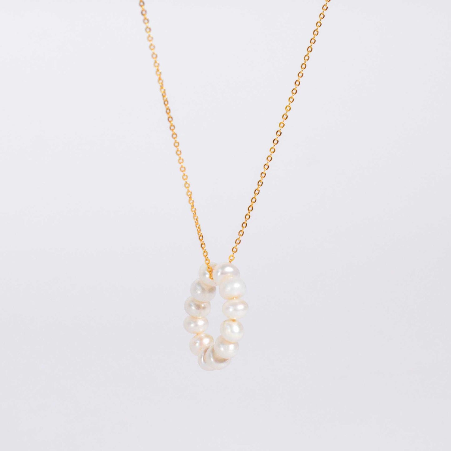 12-pc. White Semi-Round Pearl Yellow Gold Plated Necklace