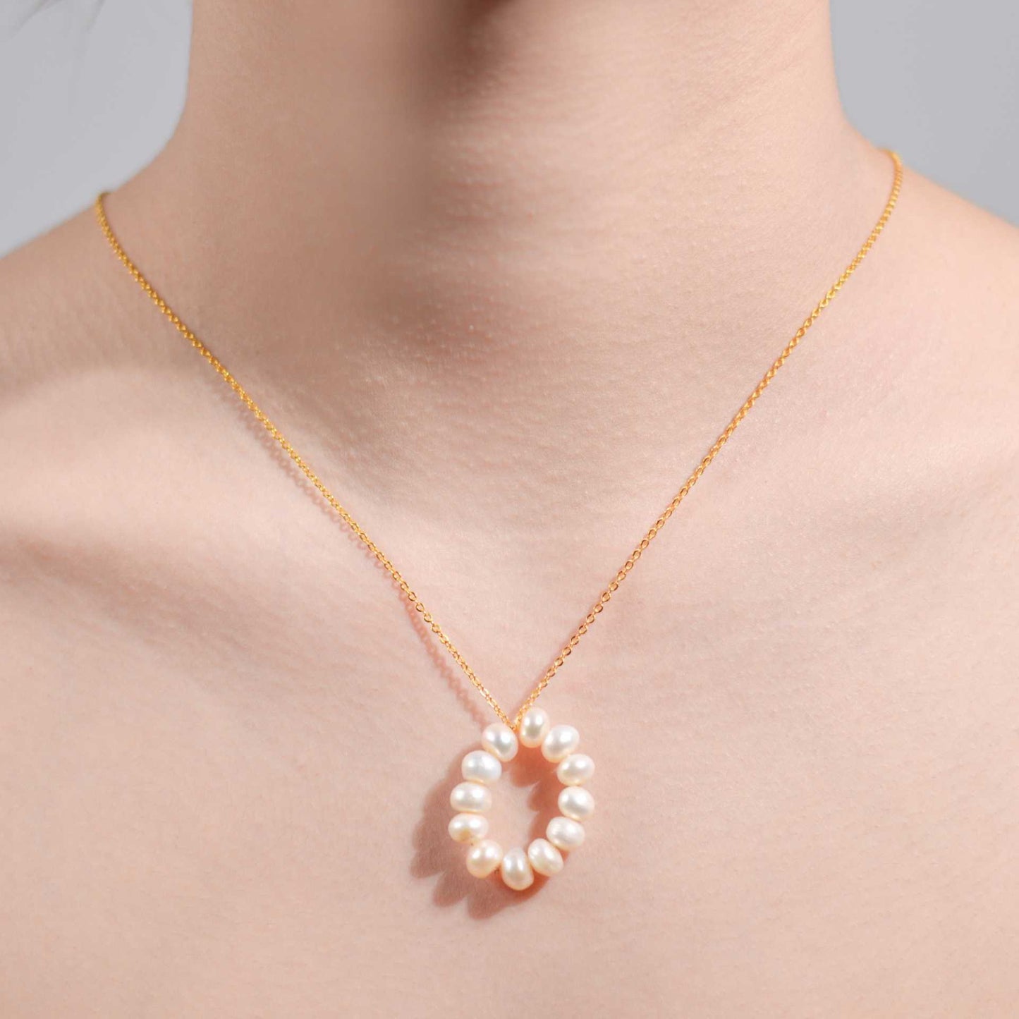 12-pc. White Semi-Round Pearl Yellow Gold Plated Necklace