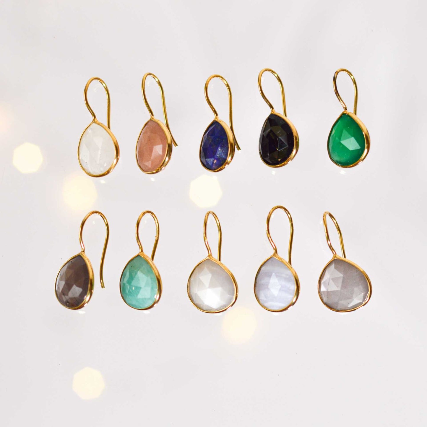 12 mm Pear cut Chocolate Moonstone Hook Earrings