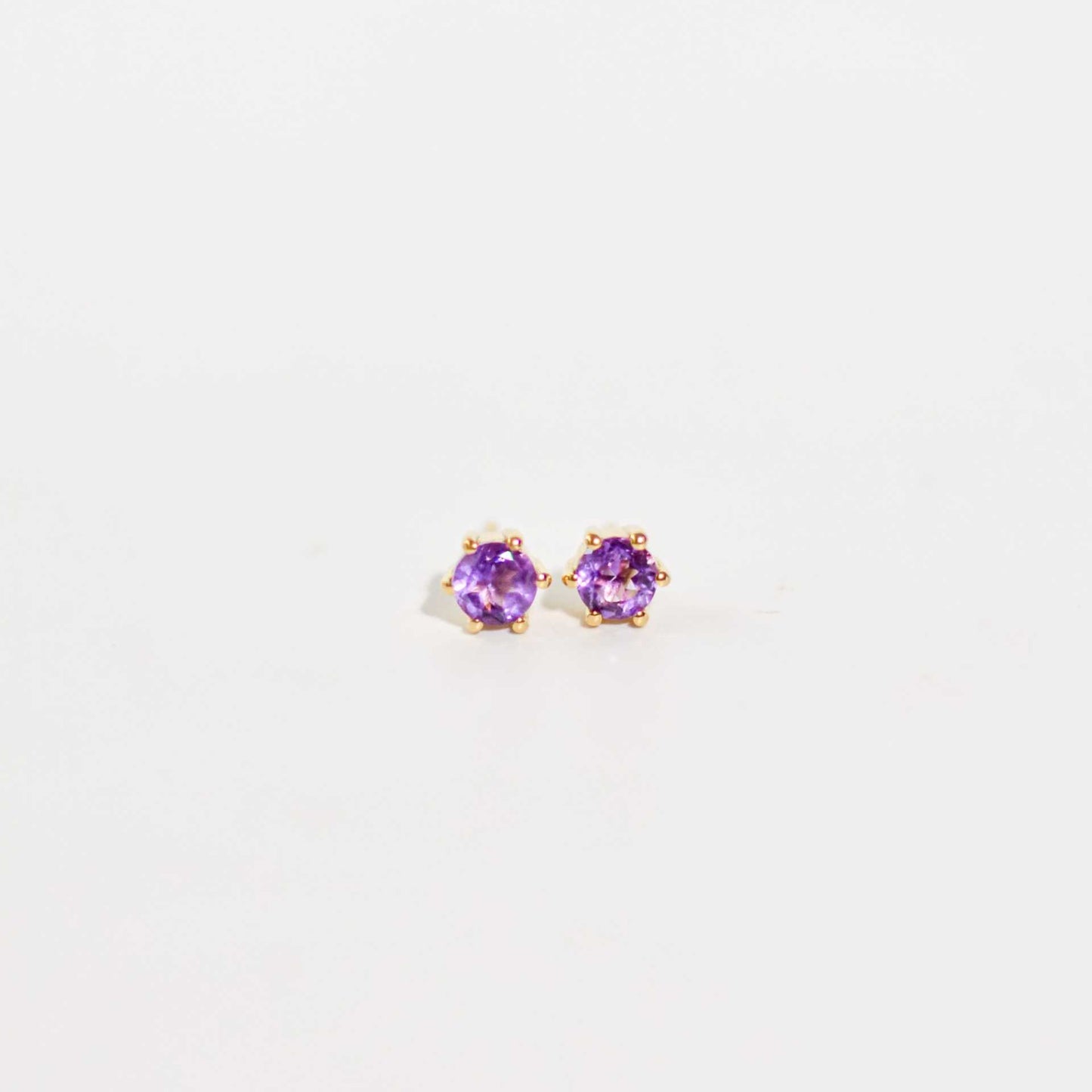 5 mm Round cut Purple Amethyst Earrings