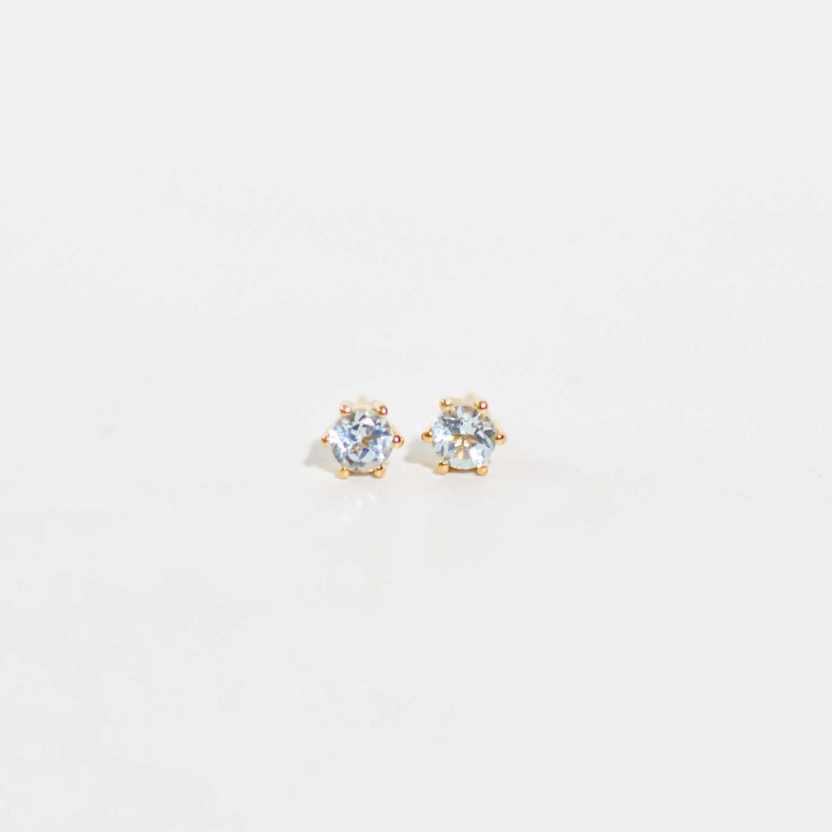 5 mm Round cut Sky Blue Topaz Earrings
