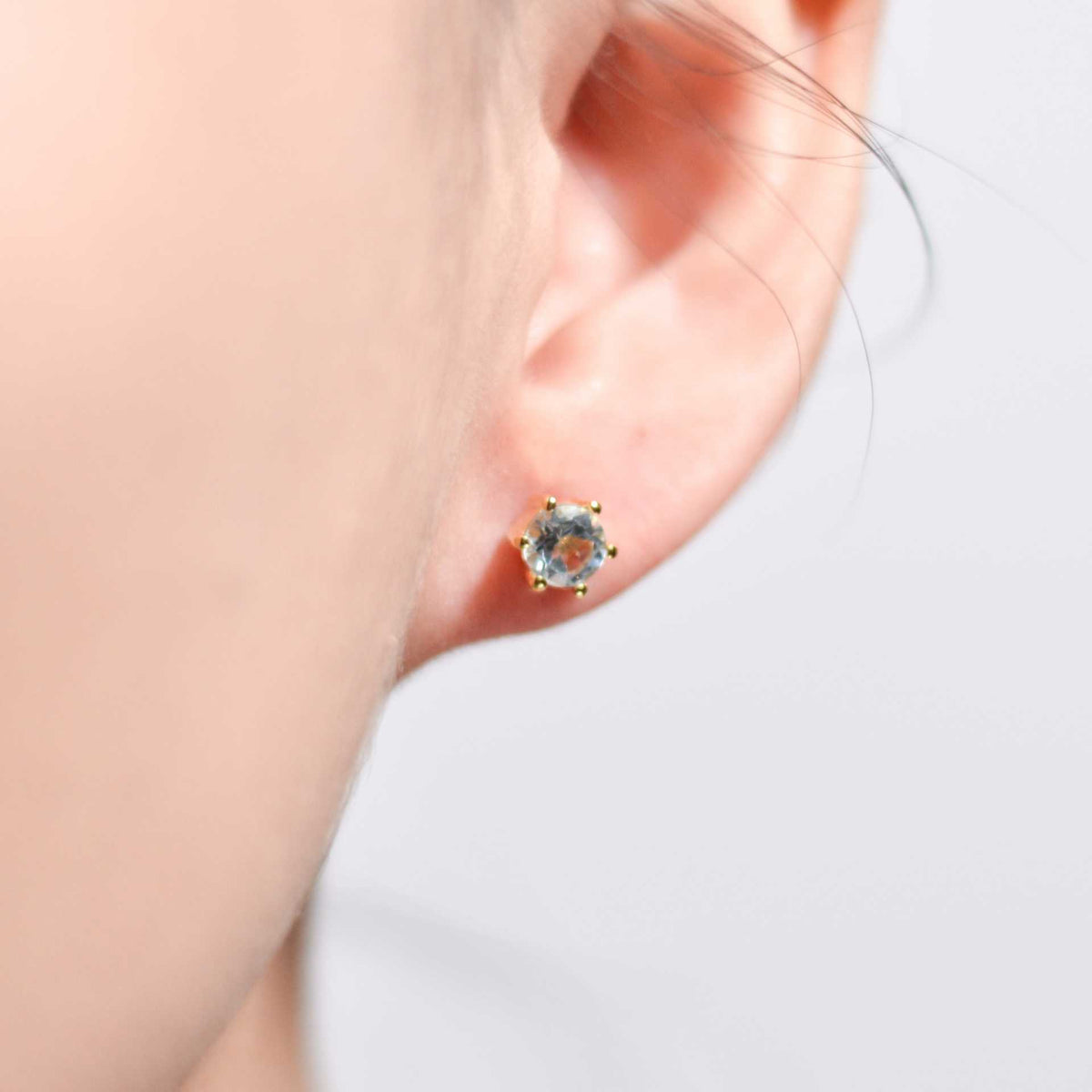 5 mm Round cut Sky Blue Topaz Earrings