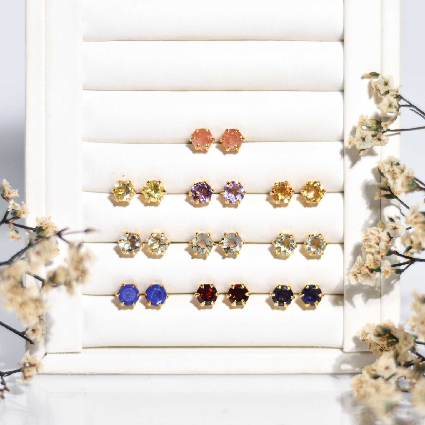 6 mm Round cut Iolite Earrings
