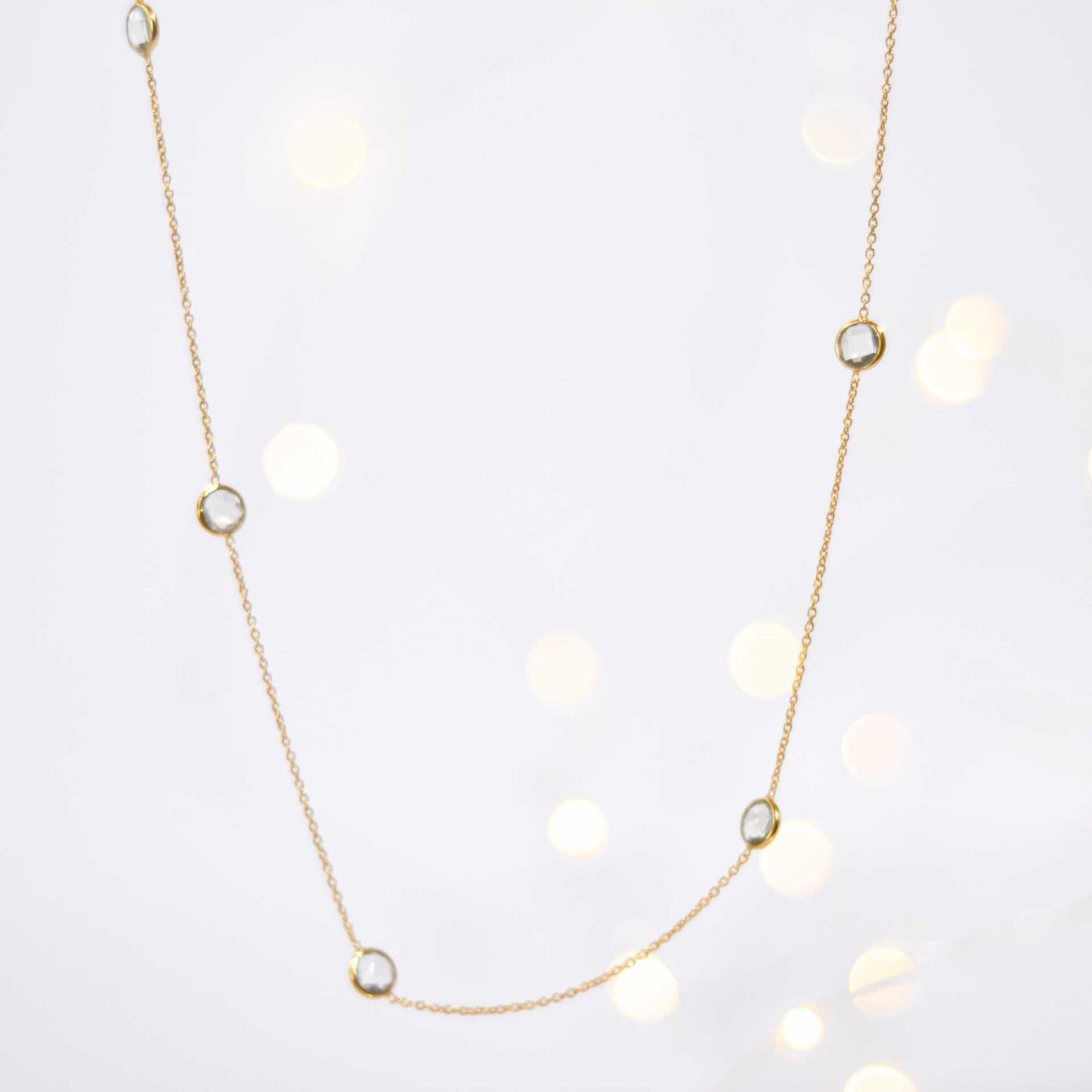6 mm round briolette Green Amethyst Necklace