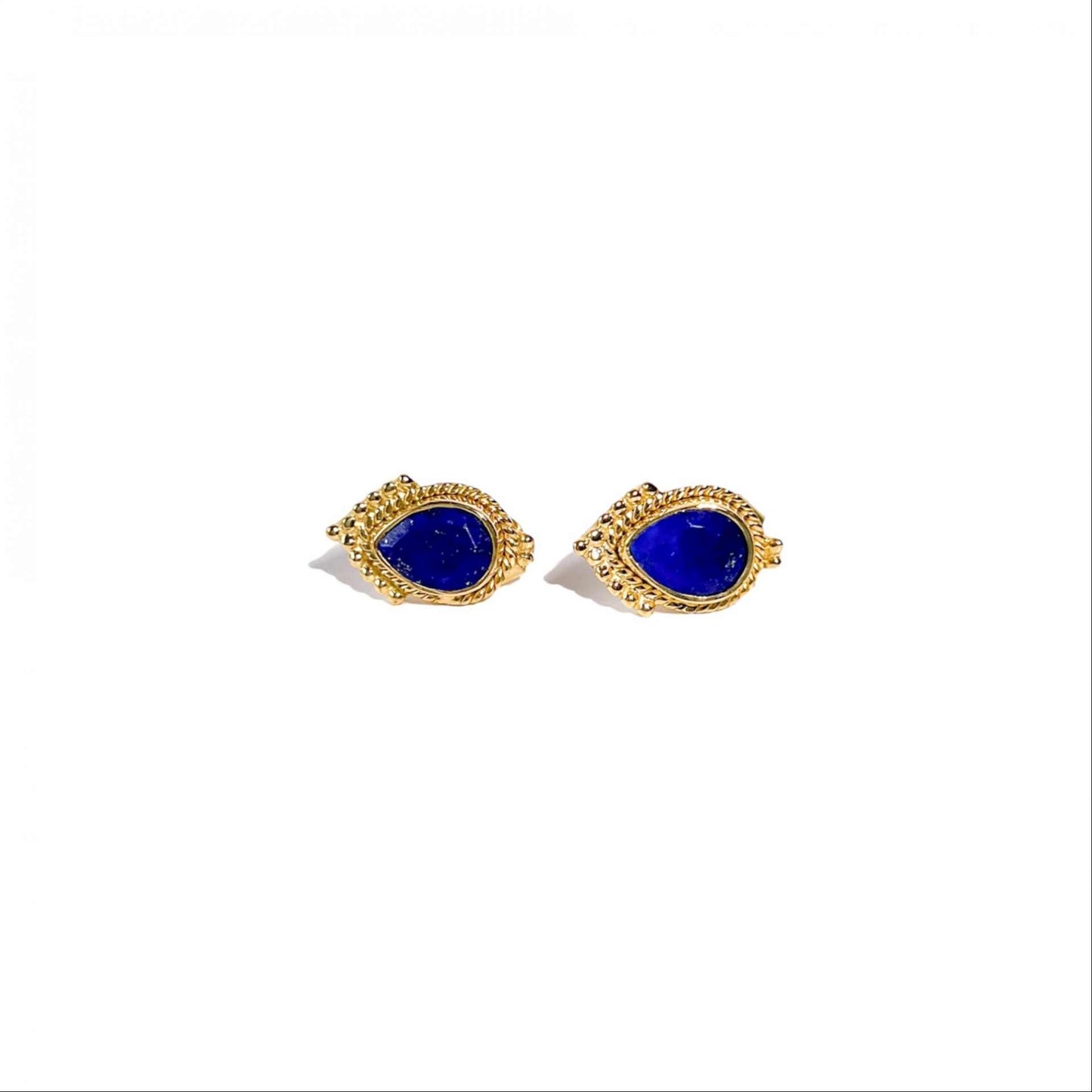 8 x 6 mm Pear cut Lapis Azul Earrings