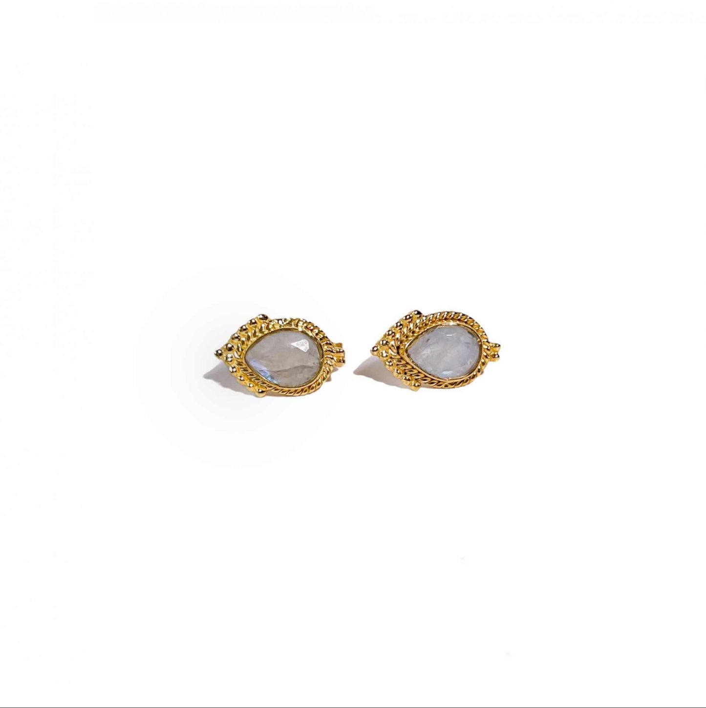 8 x 6 mm Pear cut Rainbow Moonstone Earrings