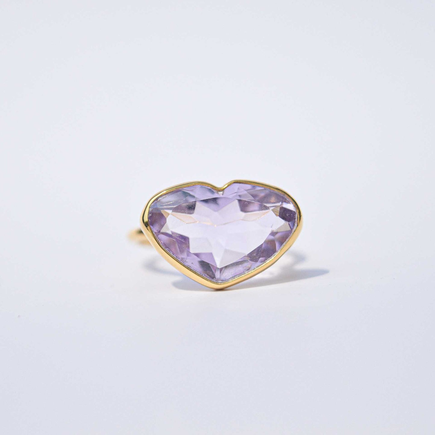 10 x 15 mm Heart cut Pink Amethyst Ring