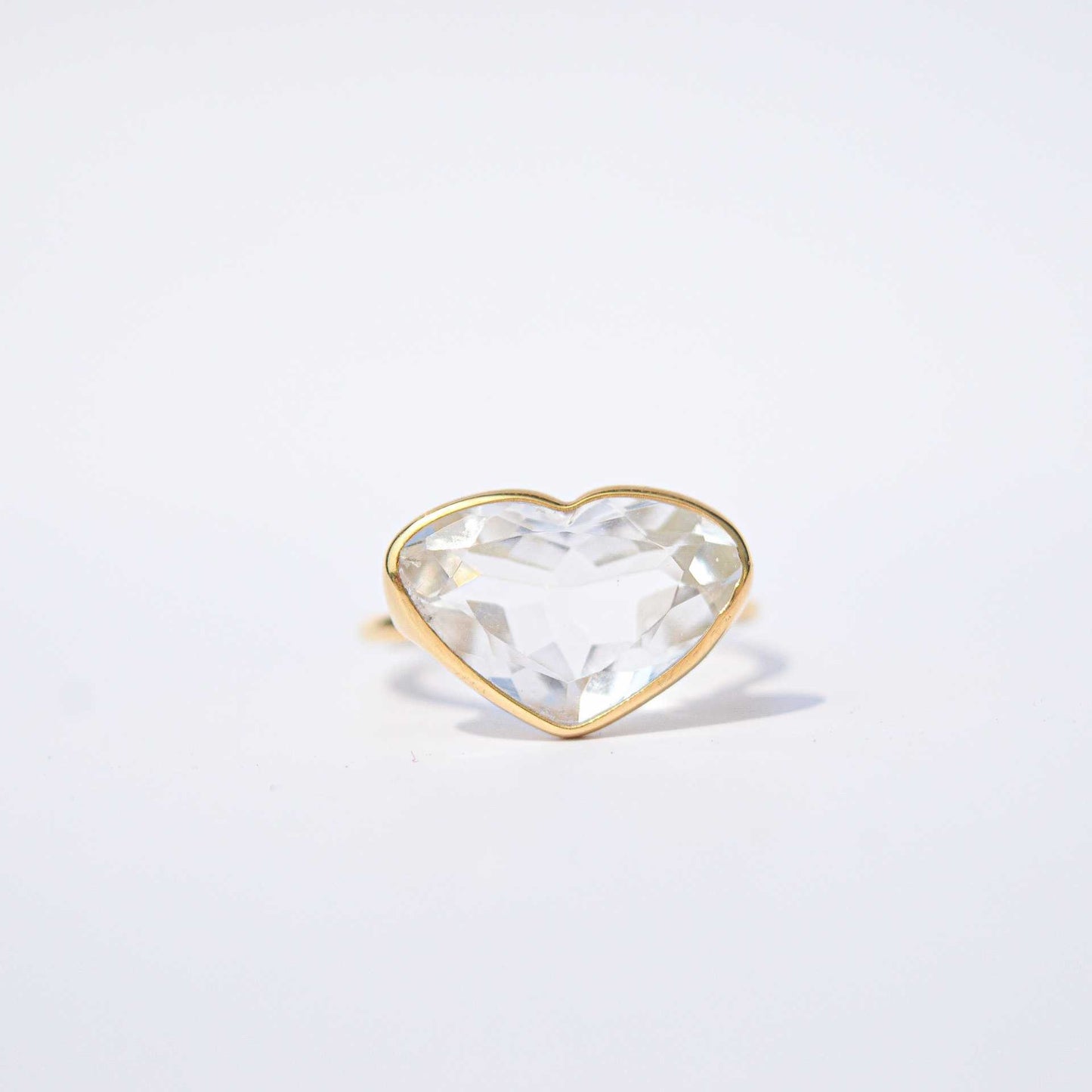 10 x 15 mm Heart cut White Topaz Ring