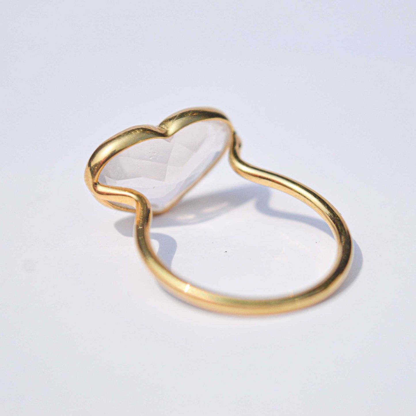 10 x 15 mm Heart cut White Topaz Ring