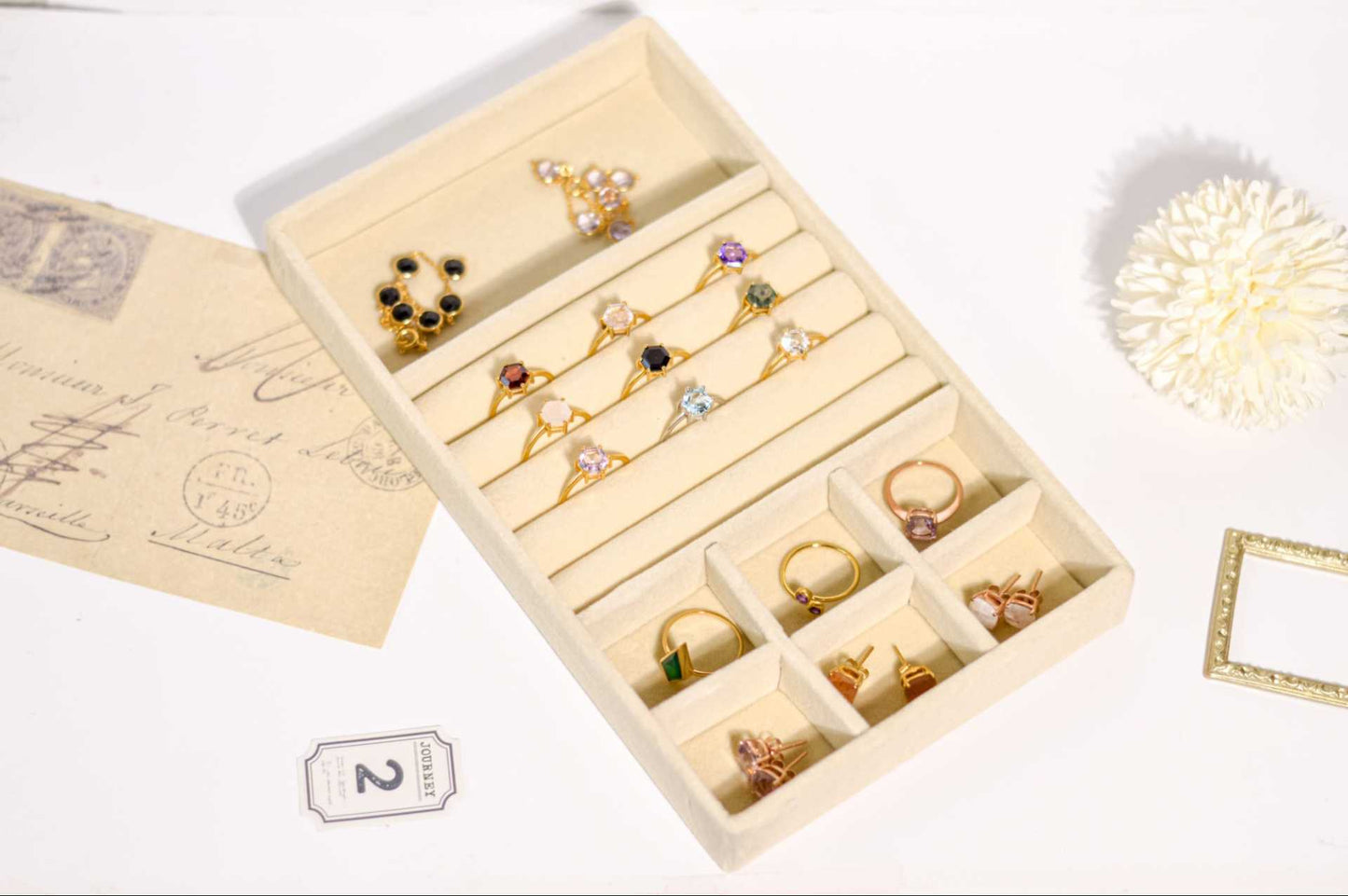 7 mm Hexagon cut Red Garnet Yellow gold plated Ring