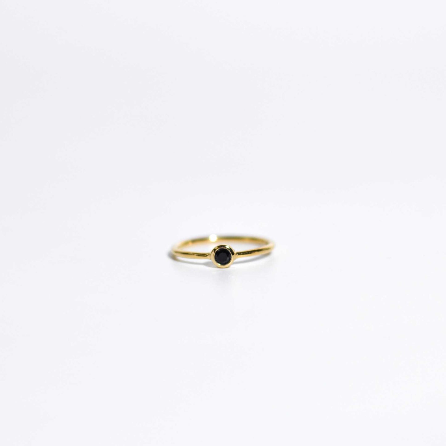 3 mm Round cut Black Onyx Stacking Ring