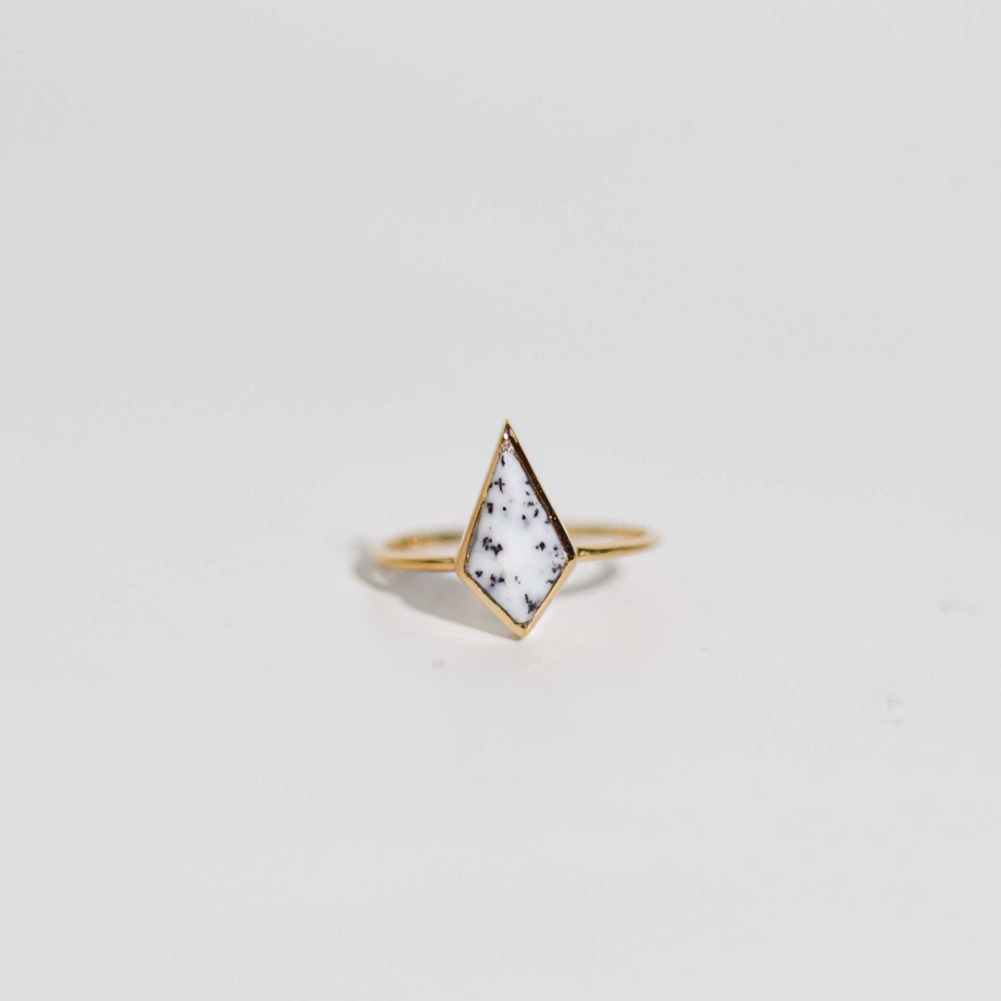 14 x 7 mm Kite Dendritic Opal Ring