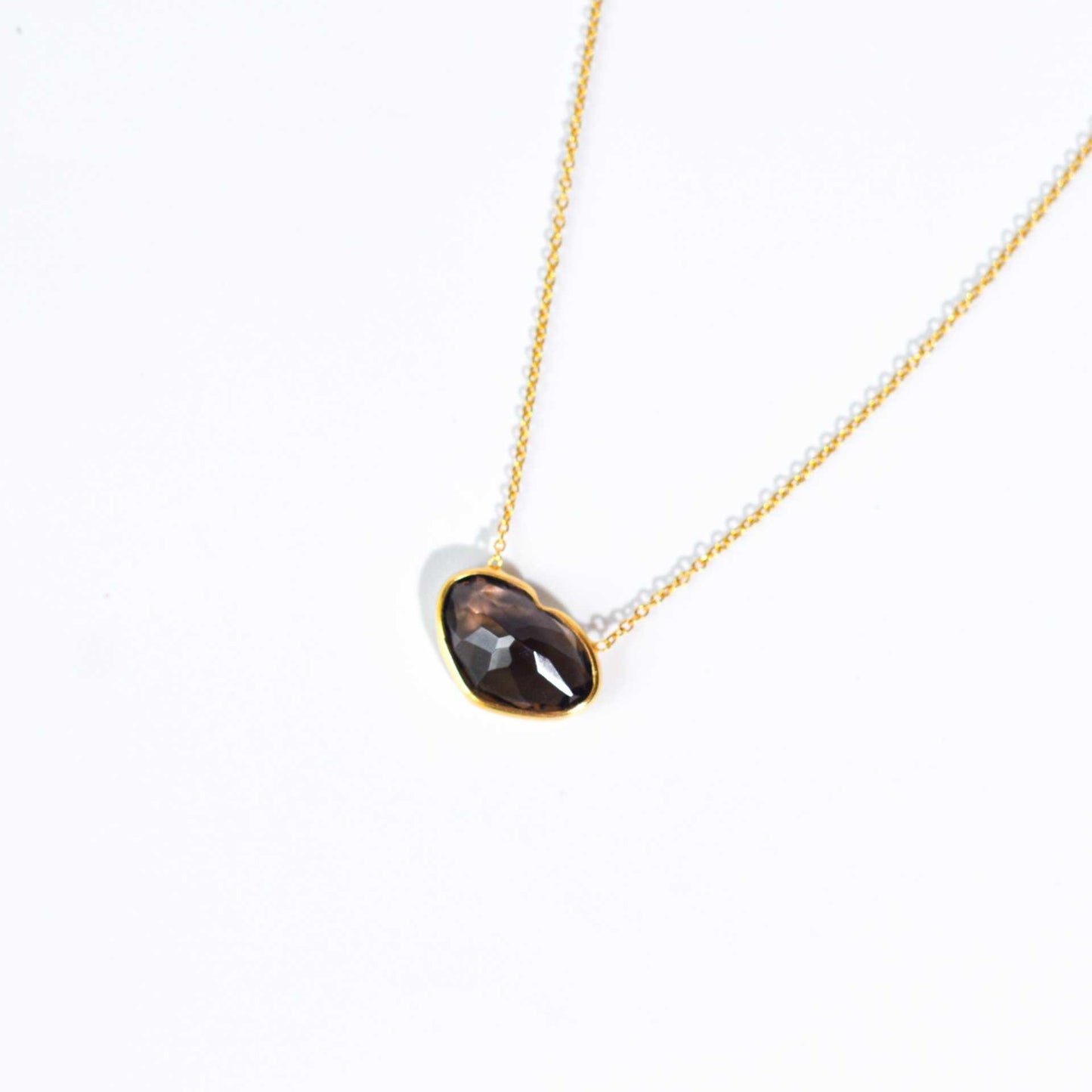 10 x 15 mm Heart cut Smokey Quartz Necklace