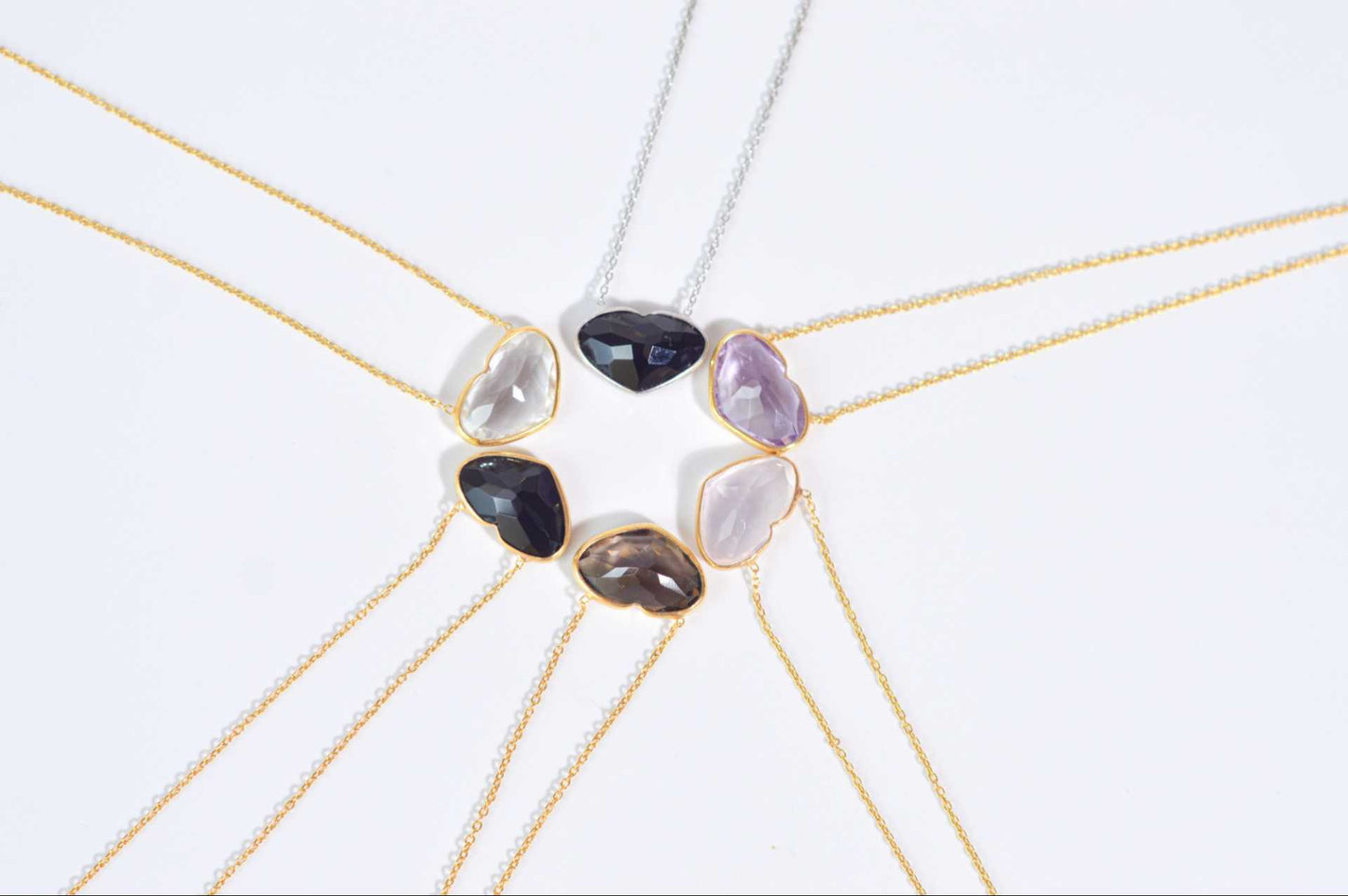 10 x 15 mm Heart cut Smokey Quartz Necklace