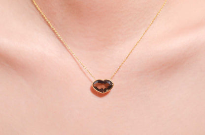 10 x 15 mm Heart cut Smokey Quartz Necklace