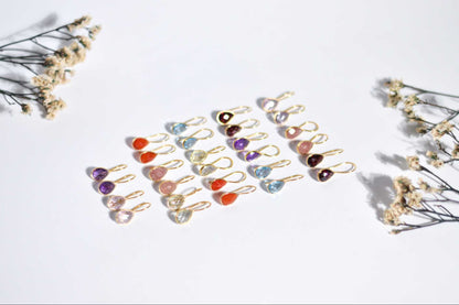 10 x 7 mm Pear cut Purple Amethyst Hook Earrings