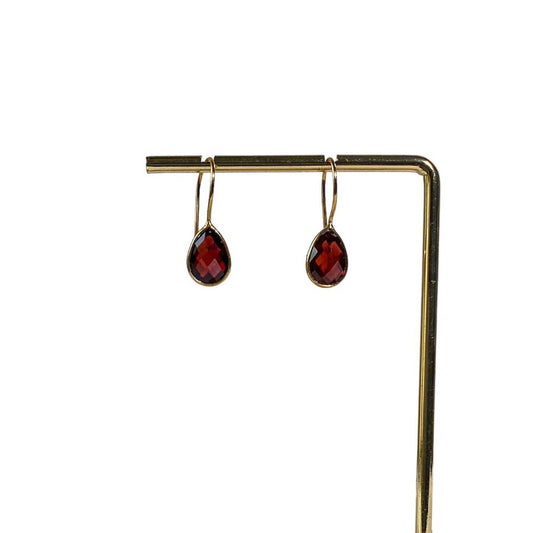 10 x 7 mm Pear cut Red Garnet Hook Earrings