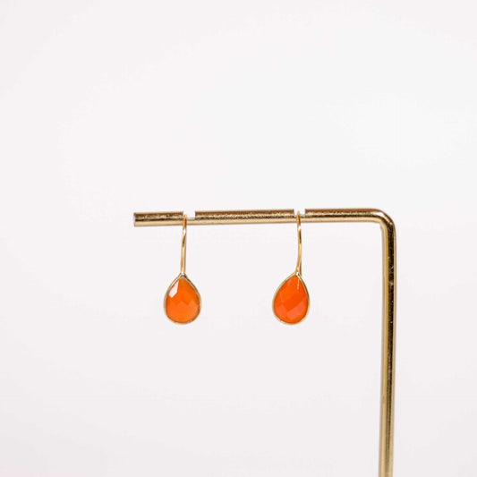10 x 7 mm Pear cut Red Onyx Hook Earrings