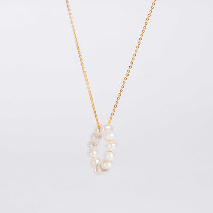 12-pc. White Semi-Round Pearl Yellow Gold Plated Necklace