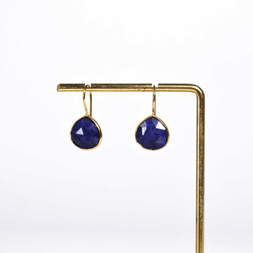 12 mm Pear cut Blue Lapiz Azul Hook Earrings