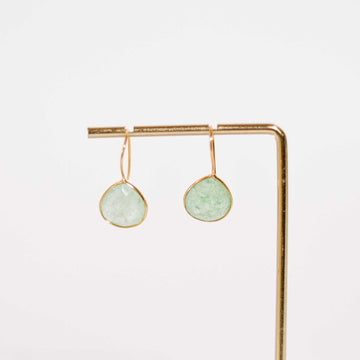 12 mm Pear cut Green Strawberry Hook Earrings