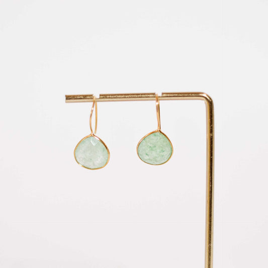 12 mm Pear cut Green Strawberry Hook Earrings