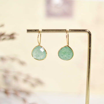 12 mm Pear cut Green Strawberry Hook Earrings
