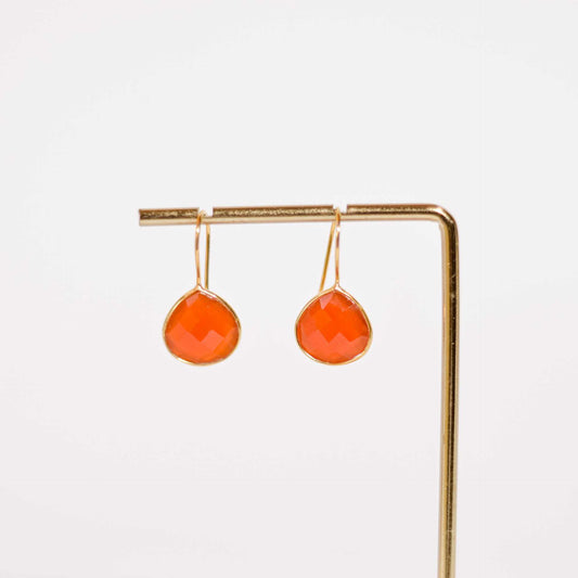 12 mm Pear cut Red Onyx Hook Earrings