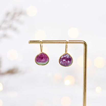 12 mm Pear cut Ruby Zosite Hook Earrings