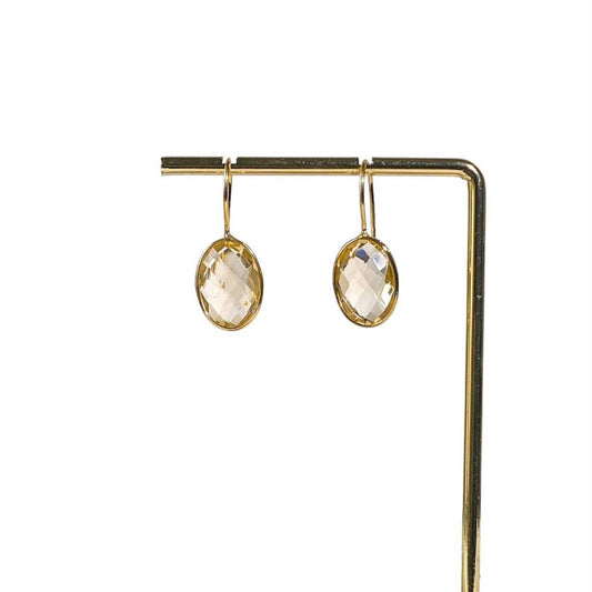 14 x 11 mm Oval cut Citrine Hook Earrings