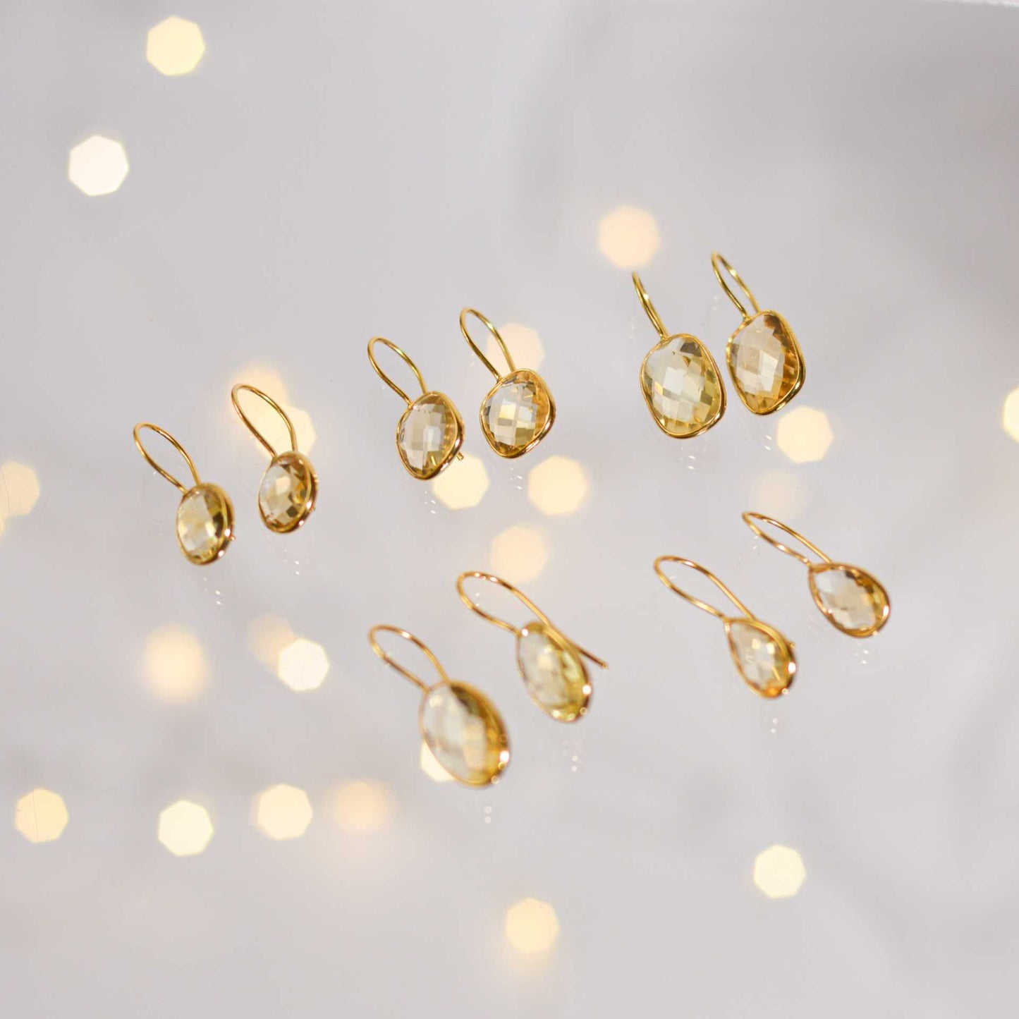 15 x 11 mm Rectangle cushion cut Citrine Hook Earrings