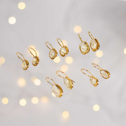 15 x 11 mm Rectangle cushion cut Citrine Hook Earrings