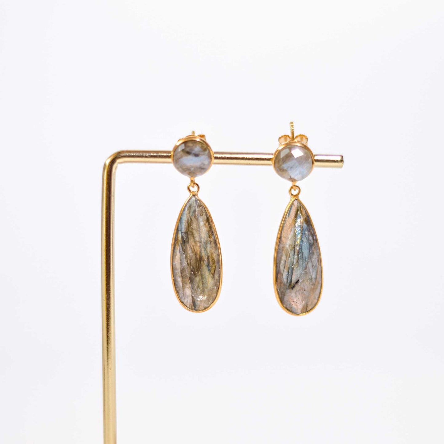 25 x 9 mm Pear cut Labradorite Drop Earrings
