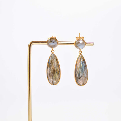 25 x 9 mm Pear cut Labradorite Drop Earrings