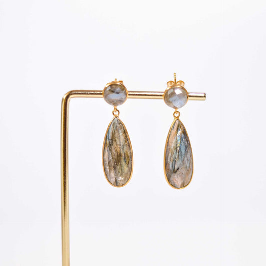 25 x 9 mm Pear cut Labradorite Drop Earrings