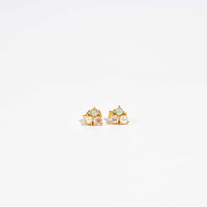 3 mm Pearl, Opal, Moonstone Cluster Earrings