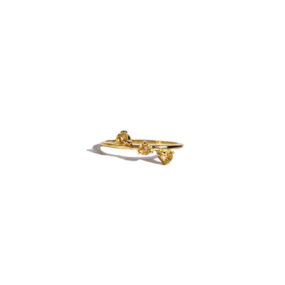 3 mm Round cut Citrine Cluster Stack Ring