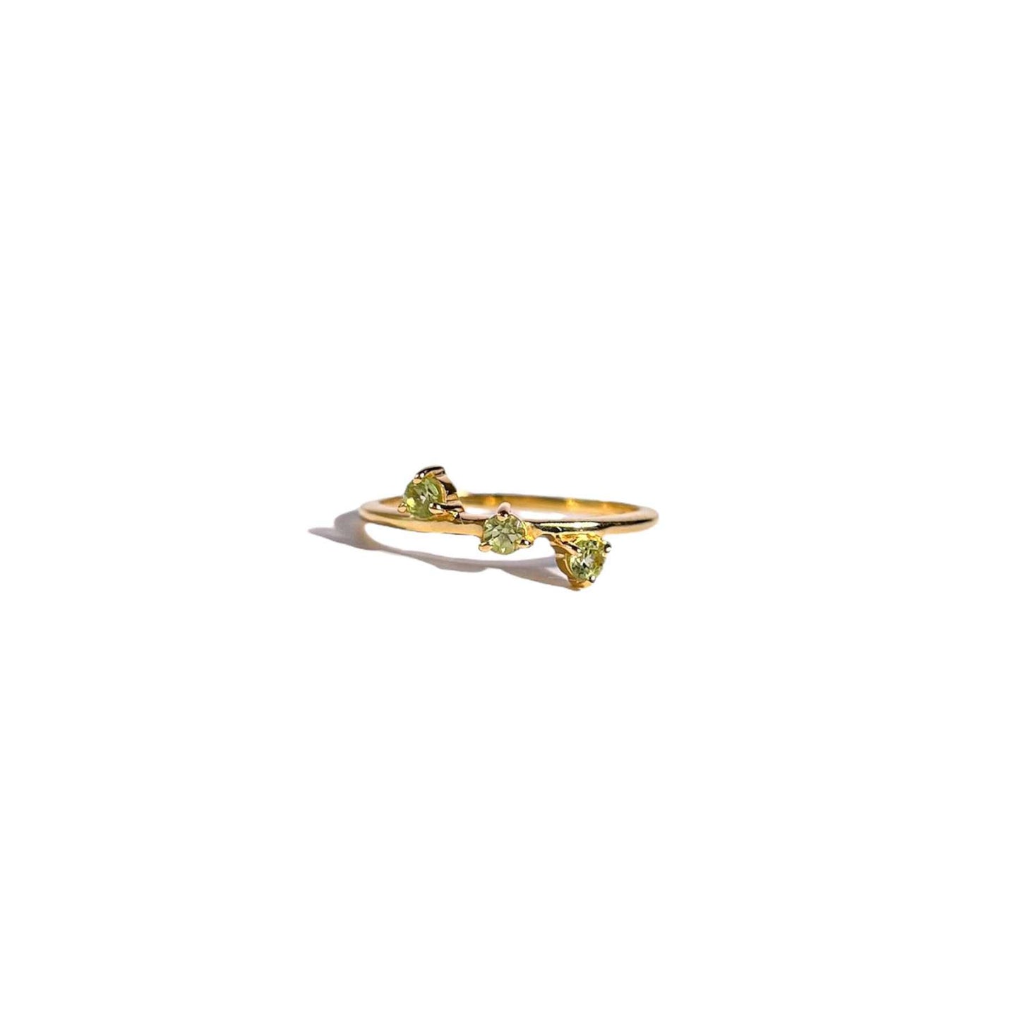 3 mm Round cut Peridot Cluster Stack Ring