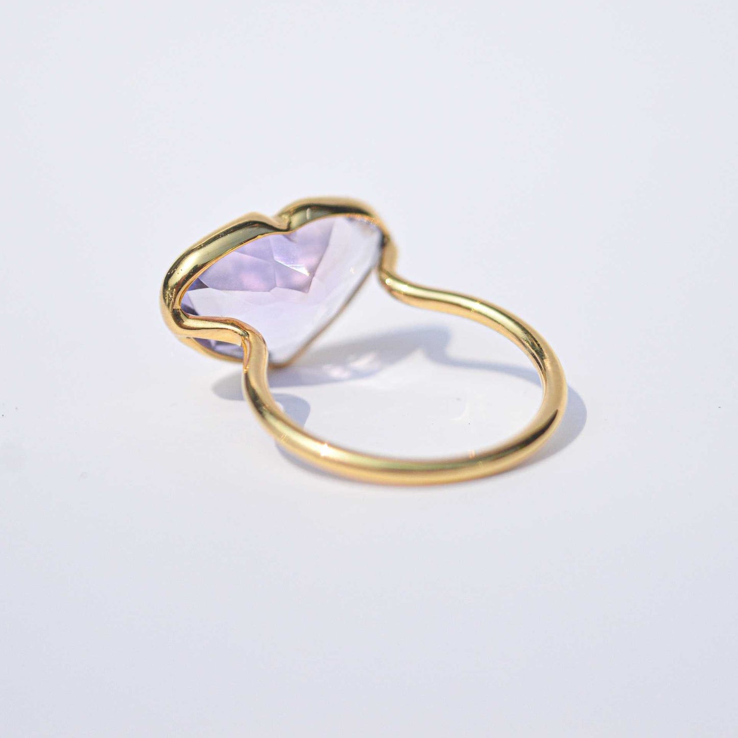10 x 15 mm Heart cut Pink Amethyst Ring