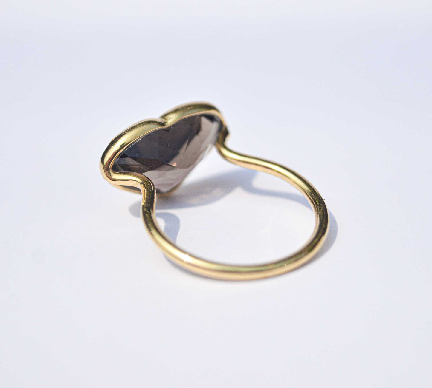10 x 15 mm Heart cut Smokey Quartz Ring