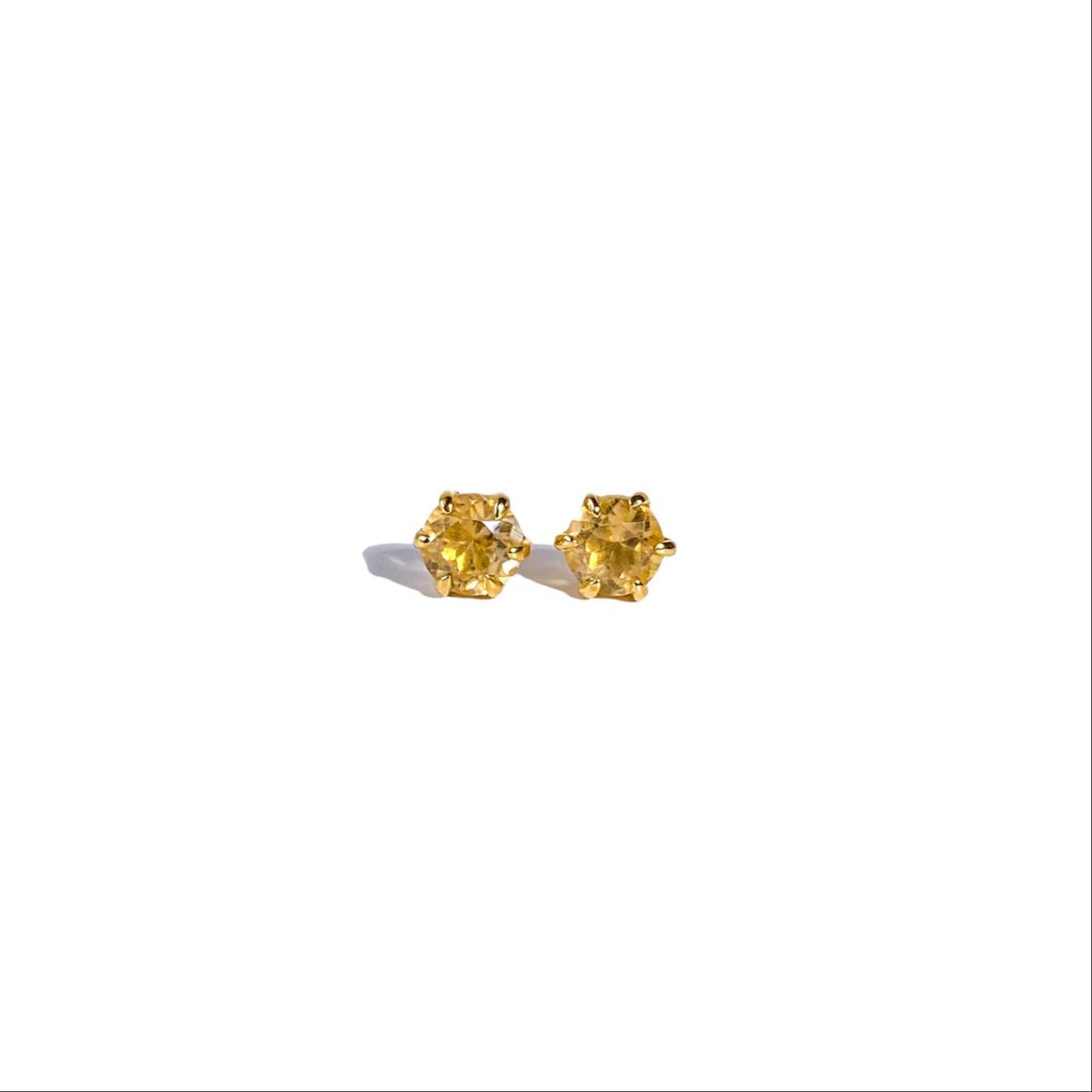 5 mm Round cut Citrine Earrings
