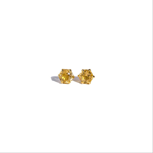 5 mm Round cut Citrine Earrings