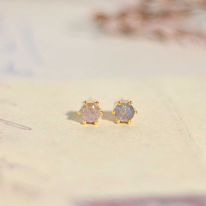 5 mm Round cut Labradorite Earrings