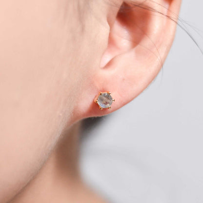 5 mm Round cut Labradorite Earrings