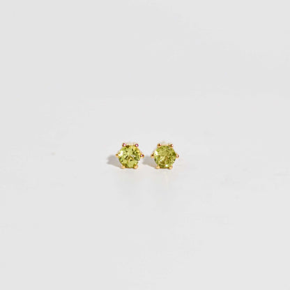 5 mm Round cut Peridot Earrings