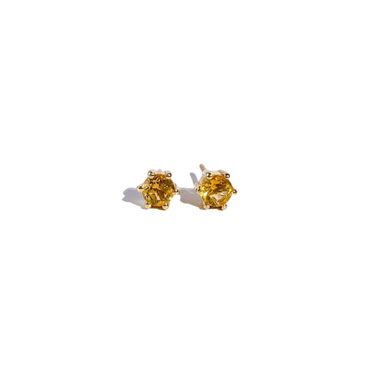 6 mm Round cut Citrine Earrings
