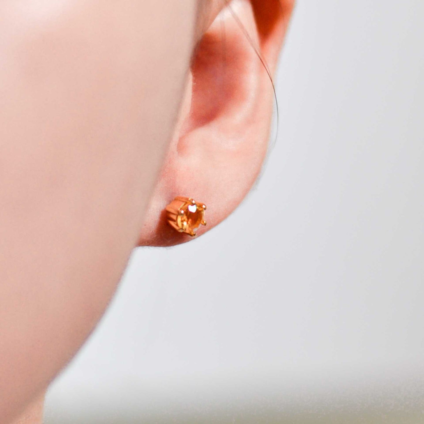 6 mm Round cut Citrine Earrings