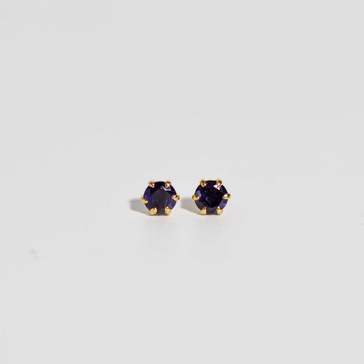 6 mm Round cut Iolite Earrings