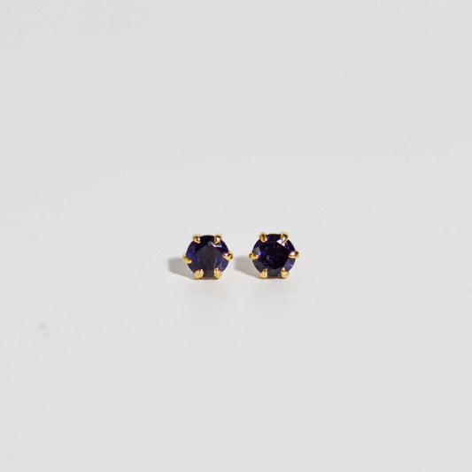 6 mm Round cut Iolite Earrings
