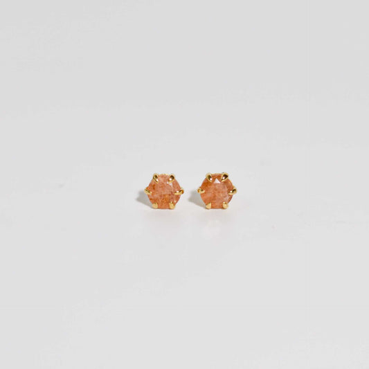 6 mm Round cut Sunstone Earrings